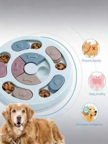 PETSIN 1pc Pet Feeder, Pet Puzzle Feeder Toy, Dog Intelligence Toy, Cat/Dog Hide & Seek Feeder, Pet Training Toy, Dog Interactive Food Bowl, Pet Food Tray, Pet Food Compartment Game Dish, Pet Anti-Choke Bowl, Pet Supplies, Dog Intelligence Toy, Puppy IQ Training Feeder, Cat/Dog Foraging Toy, Pet Entertainment Toy, For Pet Use Only - Blue - View 5