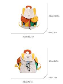 Ba lô Dopamine màu sắc dễ thương mùa xuân mới, dòng sản phẩm trẻ trung và đáng yêu, thiết kế nhiều ngăn, dung tích lớn, phù hợp cho đi làm, du lịch, đi học, ba lô kiểu Hàn Quốc/Nhật Bản, món quà dễ thương cho bạn gái, quà tặng bất ngờ - trắng - Xem 13