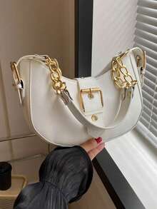 新款时尚简约单肩手提包，个性化INS风时尚腋下包，优雅新月形女士包 - 彩色 - 查看 9