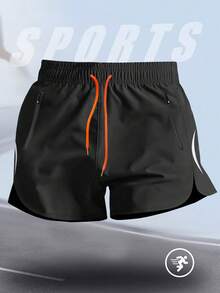 Men's Sports Outdoor Shorts, Comfortable Loose Running Fitness Beach Summer - Black - View 8