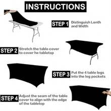 Mienocol Dark Purple Spandex Tablecloths4FT Stretchable Rectangle Table Cover Washable Tablecloth Universal Patio Elastic TableCover For Kitchen Event Wedding Cocktail Bar Exhibition Banquet Party - DarkPurple - View 4