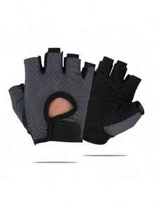 Unisex Fingerless Winter Sports Gloves - Joint Support And Protection, Suitable For Fitness Training, Outdoor Hiking And Cycling - Grey - View 5