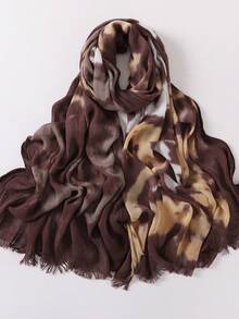 Dreamy Collection New Modest Hijab With Natural Crinkle Texture, Tie Dye Tie-Dye Printed Scarf, Breathable Muslim Headscarf - Multicolor - View 8