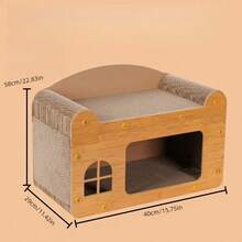 2-Tier Detachable Cat House With Scratching Board, Large Vertical Cat Condo Replacement, Pet Supplies - L - View 2