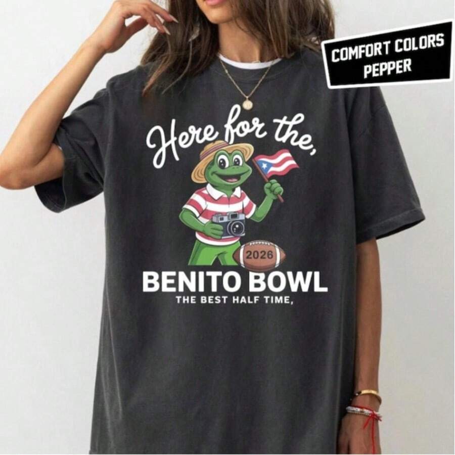 Here For The Benito Bowl Colors Shirt, Puerto Rico Bunny Music T-Shirt - màu đen - Xem 1