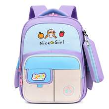 New Lightweight Anti-Fatigue Oxford Cloth Waterproof Children Backpack - Purple - View 3