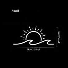1pc Sun And Wave Pattern Cute Car Sticker, Waterproof And Durable Decal For Wall, Laptop, Car, Truck, Window, Bumper - A - View 6