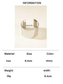 1件装时尚简约金属合金光滑手镯，珠宝礼品，适合青少年和成人 - 27805-S-EP - 查看 8