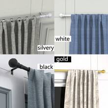 1pc, 5/8 Inch Metal Curtain Rod/Roman Rod/Shower Curtain Rod. Spiral Connector Extends From 45 Inches To 147 Inches, Wall Mounted, Sturdy And Durable. Lantern Decor Curtain Rod Bracket Set, Available In White, Black, Gold, Silver. Modern Classic Style - Multicolor - View 3