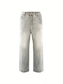 Jeans di stile di strada taglie forti per uomo - Champagne - Visualizzare 3