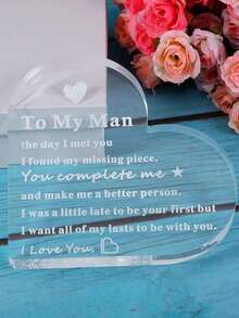 1pc Decorative Plaque Suitable For Father's Day, Anniversary, Birthday, Valentine's Day, Christmas, Engagement, Wedding And Other Occasions - To My Man - View 2