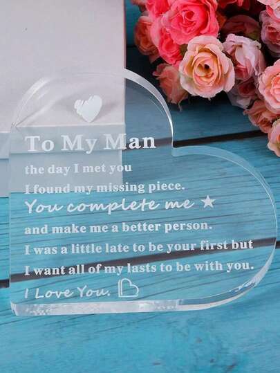 1pc Plaque Decoration For Romantic Occasions Like Father's Day, Anniversary, Birthday, Valentine's Day, Christmas, Engagement, Wedding, And More