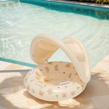 Kids Swimming Ring, Leak-Proof Inflatable Swimming Float With Handles, Seat And Sunshade, Suitable For Swimming Pool And Beach - Multicolor - View 5