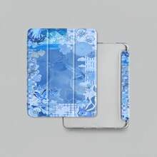 Blue Butterfly And Jellyfish Pattern Tablet Case Suitable For Apple And Series Made Of TPU Material With Automatic Wake-Up And Sleep Function A Great Gift For Yourself Family Friends And Loved Ones - Grey - View 5