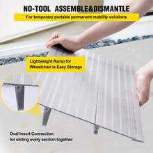 Threshold Ramps For Doorways, 2"/3"/4"/5" Rise Door Ramp For Wheelchairs, Aluminum Door Threshold Ramp, 700 Lbs Load Capacity Adjustable Threshold Ramp For Wheelchairs, Scooters, Power Chairs, Home Steps Entry - 2" Rise - View 4