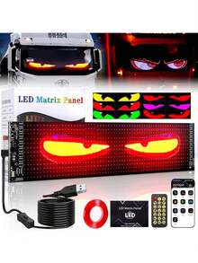 1pc USB Device With Animated Demon Glowing Eyes Effect, Flexible Car Windshield Display Screen, Programmable Flexible LED Screen With Customizable Effects, Suitable For 24V System - Multicolor - View 8