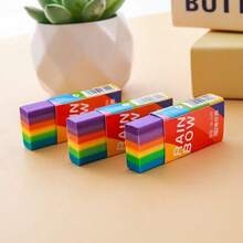 20pcs/Pack Rainbow Erasers | Multicolor Erasers, Learning Supplies And Fun Desktop Decor - Multicolor - View 8