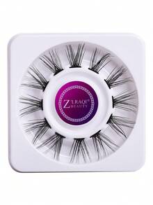 12pcs/Set C-Curl Lengthening Segmented False Eyelashes, Natural & Flirty Look, Requires Glue, C-Curl Cluster Lashes, Fox Eye Lash Extension Tool, Portable Makeup Accessory For Women, Suitable For Events & Occasions - C - View 3
