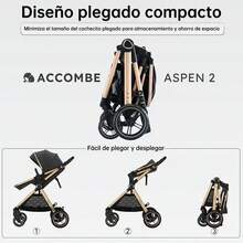 Cochecito para Bebé Gris Plegable en 1 Paso | Ligero y Compacto para Viajes y la Ciudad | Incluye Capota y Bolsa | Ideal para Paseos Diarios - Negro - Ver 2