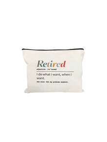 女士退休化妆包，印有“我行我素，想干嘛就干嘛”字样，“退休”主题化妆包，退休礼物袋，可重复使用，彩色图案手提袋，优雅拉链封口，适合学习、教堂礼拜、旅行、海滩等场合。可机洗，退休礼物，送给女性的退休礼物，适合节日、生日、婚礼，时尚设计，是送给女性的完美退休礼物。 - 彩色 - 查看 14