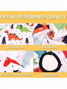 Adjustable Kids Haircut Cape, Cartoon Shawl, Suitable For Children Haircut, Colorful Haircutting Cloak - Multicolor - View 3