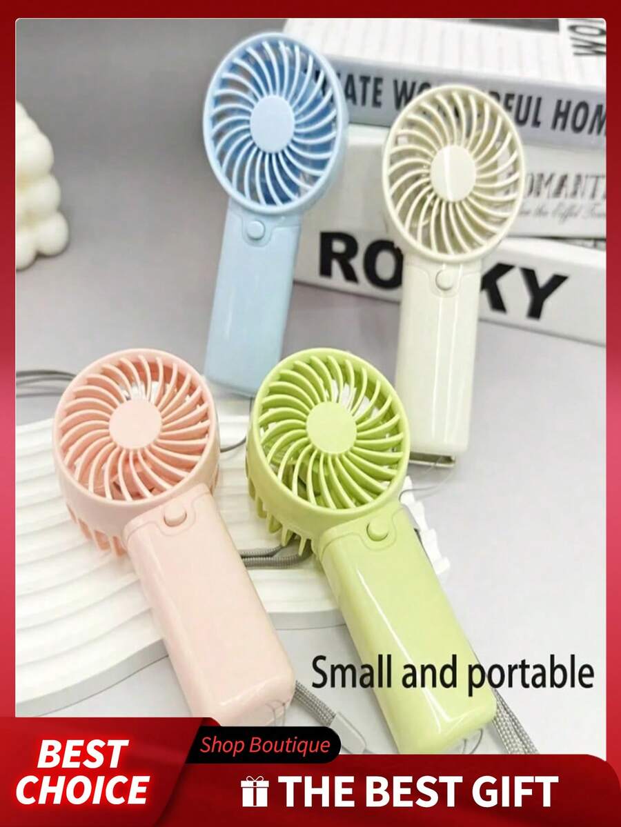 1/2/5个装电池供电大功率便携式迷你手持风扇，适合作为礼物（不含电池） - 彩色 - 查看 1