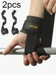 黑色举重护腕，健身深蹲硬拉引体向上腕钩，徒手健身器材，力量训练，无需拉伸即可增强握力，礼品推荐，情人节礼物，送给男友/女友的礼物，送给父母的礼物，送给朋友的礼物，送给同事的礼物，送给宠物爱好者的礼物，送给旅行者的礼物，送给居家/办公人员的礼物 - 黑色 - 查看 10