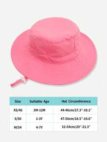 1顶儿童粉色遮阳帽渔夫帽 - 可调节宽檐沙滩帽，带下巴系带，防紫外线夏季帽，适合0-8岁女孩 - 深粉紅色 - 查看 6