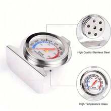 SOKANY 1pc 430 Stainless Steel Oven/Oven Thermometer, Temperature Range 50-300°C/100-600°F, High Heat Resistant Glass, Auto Sensing, Precise Measurement. Suitable For Kitchen Cooking & Baking, Essential Baking Tool Accessory. - Silver - View 9