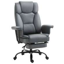Ergonomic Reclining Office Chair, Folds 150°, With Headrest, Height Adjustable Up To 135 Kg, Grey - Grey - View 9