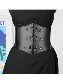 1 pièce Veste robe en PU pour femmes avec triple boucle, taille élastique, pour le quotidien et les vacances. Ceinture de corset serré pour femmes, gaine de taille pour amincir et contrôler les graisses abdominales - Multicolore - Voir 3