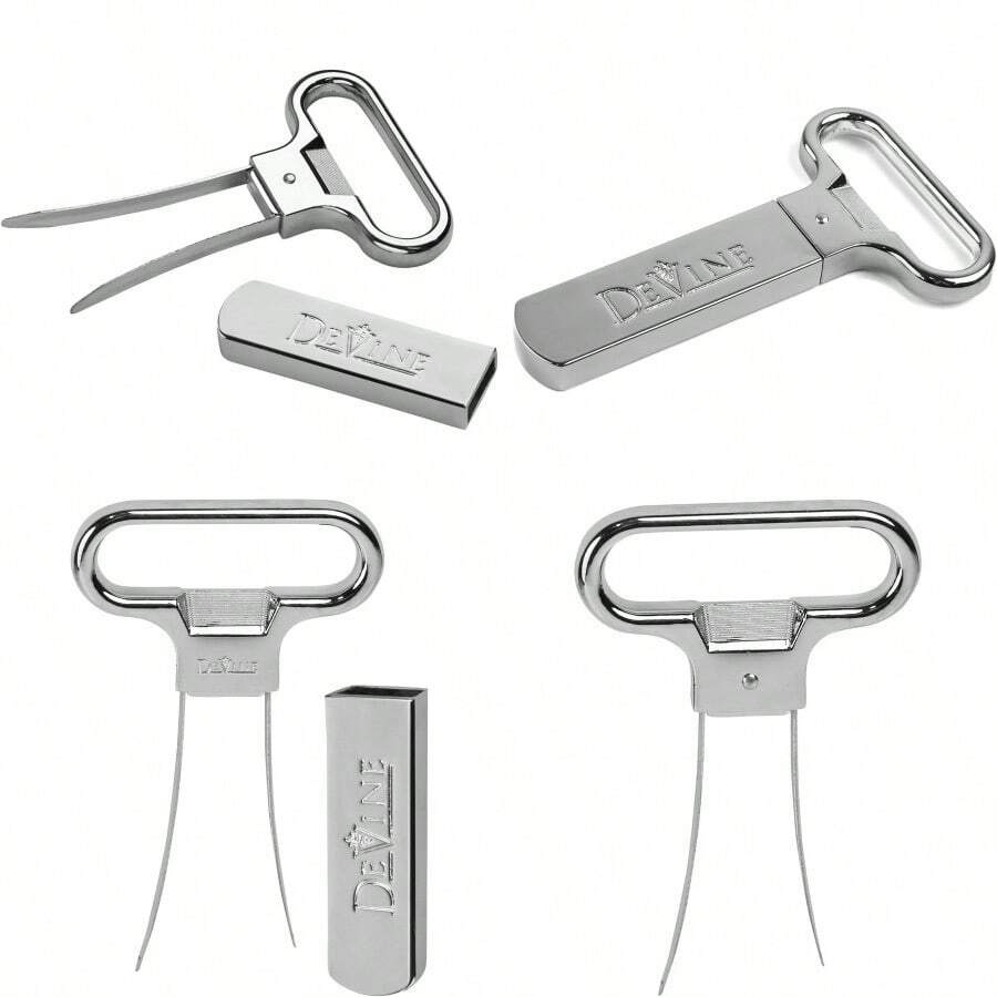 DeVine- Ah So Wine Opener For Vintage Bottles - Two-Prong Cork Puller And Corker With Sleek Case - Great Gift Idea - 不銹鋼 - 查看 1