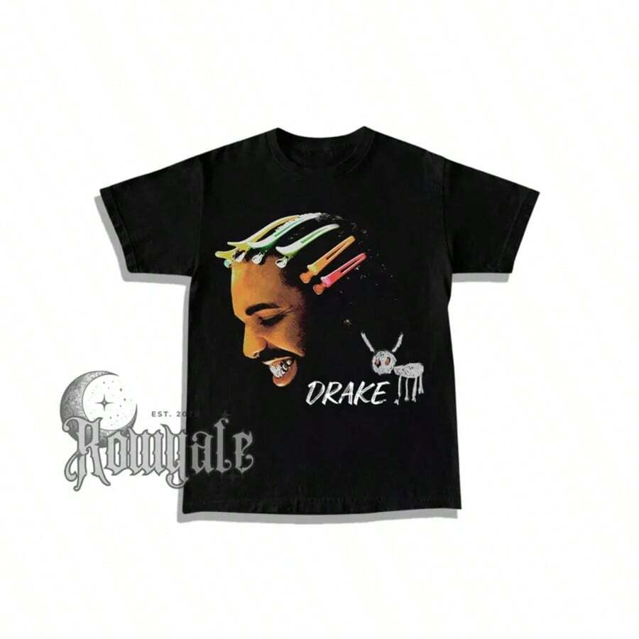 Drake T-Shirt, For All The Dogs Vintage 90s Rap Hip Hop Fan Merch Tshirt.Jpg - màu đen - Xem 1