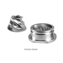 适用于HS-Plus新系列咖啡机的咖啡研磨机刀盘和刀片，可替换意式咖啡机刀盘刀片 - 銀色 - 查看 11