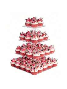 1pc 6-Tier Acrylic Round Cupcake Stand, Clear Dessert Display Rack, Cake Or Cupcake Tower Stand, Suitable For Wedding Birthday Bar Party Celebration Baby Shower Cupcake Tray, Dessert Tray, Party Supplies - Clear - View 10