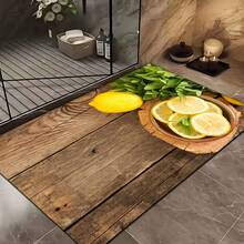 1pc Lemon Pattern Soft & Comfortable Kitchen Rug, Anti-Slip Oil-Proof Entrance Mat, Easy To Clean, Absorbent Bedside/Hallway/Bathroom/Laundry Room Decor - Multicolor - View 7