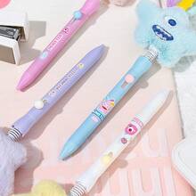 可爱星星怪兽摇摇笔 – 0.5毫米黑色圆珠笔，带毛绒笔身，创意返校礼物和趣味书写伴侣 - 怪獸 - 查看 4