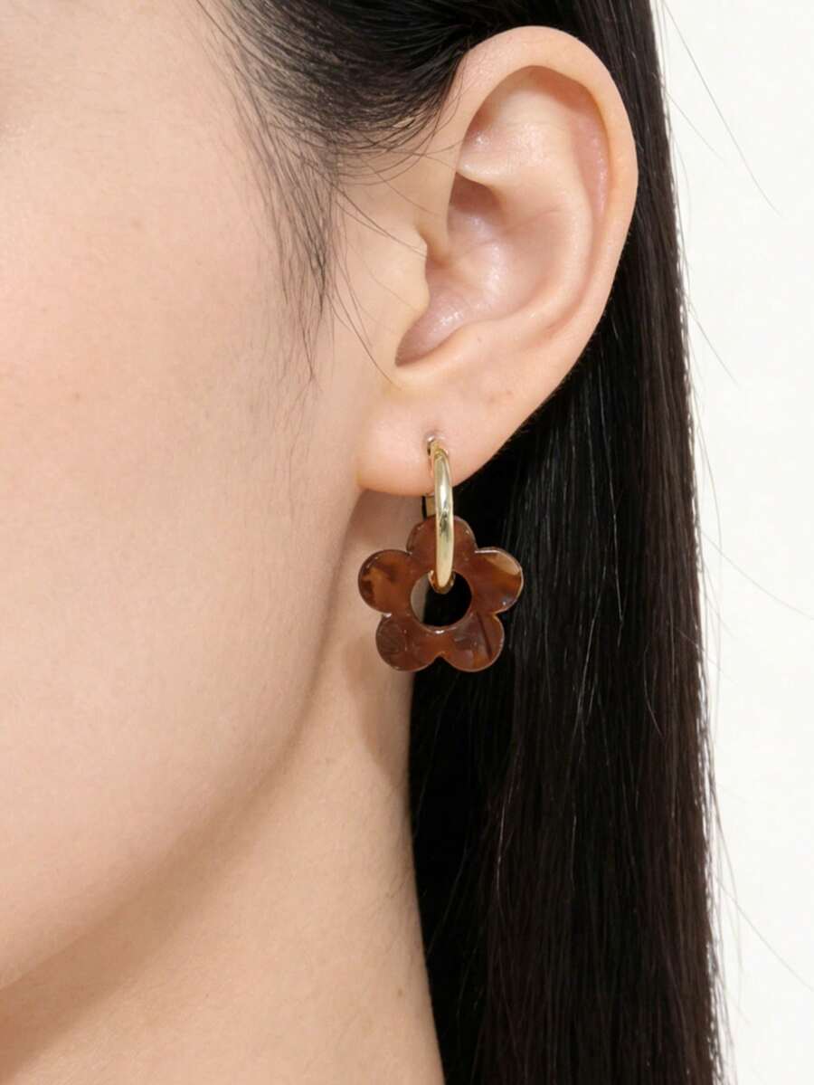 LADYCOCO 1 Đôi bông tai mặt dây chuyền hình năm cánh bằng acrylic thời trang, phù hợp cho nữ, tuyệt vời cho các buổi hẹn hò, tiệc tùng, làm quà tặng, biểu tượng cỏ ba lá.