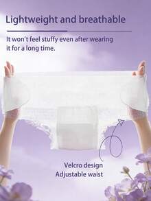 5/20片装可调节防护内裤，月经护垫，一次性内裤，魔术贴设计，可调节腰围，超强吸收，专利设计，清新舒适，3D防护，防漏透气，高吸收量，消除异味，整夜安睡，适合商务旅行、经期、产后、术后及旅行 - 白/綠隨機 - 查看 3