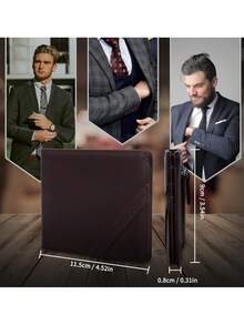 Pomelo Best Minimalist Wallet For Men, Men Bifold Wallet Card Holder Wallet With RFID Blocking And Coin Pocket Real Leather - Multicolor - View 6