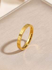 1枚不锈钢四叶草戒指，独特设计，时尚奢华高端实心情侣戒指，永不褪色幸运四叶草 - 萬花筒戒指 - 查看 7