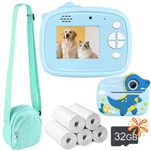 Máy ảnh in ảnh tức thời hình Kỳ lân & Khủng long & Máy ảnh kỹ thuật số HD 1080P với công nghệ in không mực | Máy in ảnh di động 3 trong 1 với các bộ lọc vui nhộn và pin tích hợp 1300mAh cho những kỷ niệm mọi lúc mọi nơi - ET-Nhiều màu - Xem 18