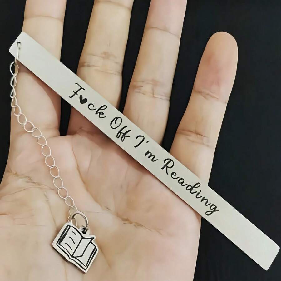 Stainless Steel Book-Shaped Hanging Bookmark, Reading Accessory, Student Bookmark, Funny Bookmark, Gift For Bookworms, Gift For Friends, Teacher's Day Gift, Memorial Bookmark, Multiple Styles Available, Back To School Special - Hair - View 1