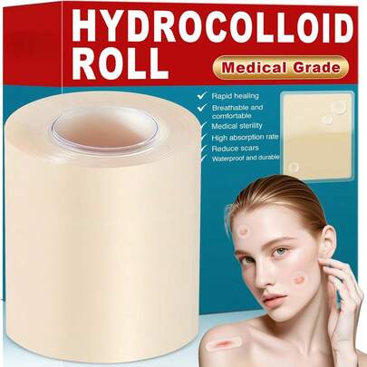 1/2pcs Hydrocolloid Dressing Roll, Waterproof Acne Patch, Wound Care Dressing, Blister Protector, Burn Dressing Roll