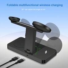 4-In-1 Fast Magnetic Wireless Charging Stand, Foldable Travel Charging Base, Compatible With IPhone 17 Air 16 15 14 13 12 Series Plus/Pro/Pro Max/Mini, Multi-Device Magnetic Charging, Compatible With Apple Watch Ultra/SE, 11 10 9 8 7 6 5 4 3 2, Compatible With AirPods Pro2 Pro 4 3 2, Compatible With IWatch - Black - View 6