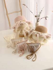 2件套儿童春夏草帽沙滩帽防晒帽，女孩公主帽及包包套装 - 2pcs - 查看 2