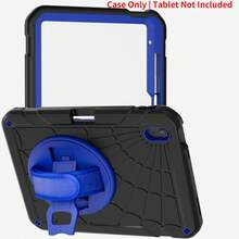 儿童平板电脑保护套(1个),兼容iPad 11英寸(A16)2025款/iPad第十代(10.9英寸)2022款,带360度旋转支架/笔槽 - 黑色+天蓝色 - 黑+深藍 - 查看 9