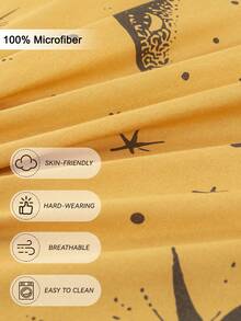 1件星月图案超柔软床笠 - 床垫保护套，可机洗，完美适配简约、梦幻、卡通和时尚风格的卧室，提升卧室氛围，多种尺寸可选（特大/大号/标准双人/单人），适用于家庭、宿舍、公寓、酒店和度假租赁，也是一份很棒的礼物。 - 彩色 - 查看 7