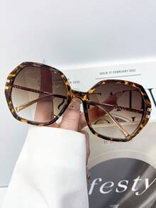 新款时尚百搭多边形金属复古女式眼镜，简约日常度假高品质街头风男女通用派对海滩度假个性化眼镜 - 彩色 - 查看 6