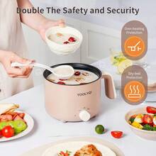 Hot Pot Electric: 1.5 L Portable Lazy Pot, Dual Power Regulation Ramen Cooker,Suitable For Ramen, Soup, Noodles, Oatmeal Non-Stick Pan, Dorm,Office Must Have Multi Shabu Shabu Pot - 美規B型插(110-127V) - 查看 5